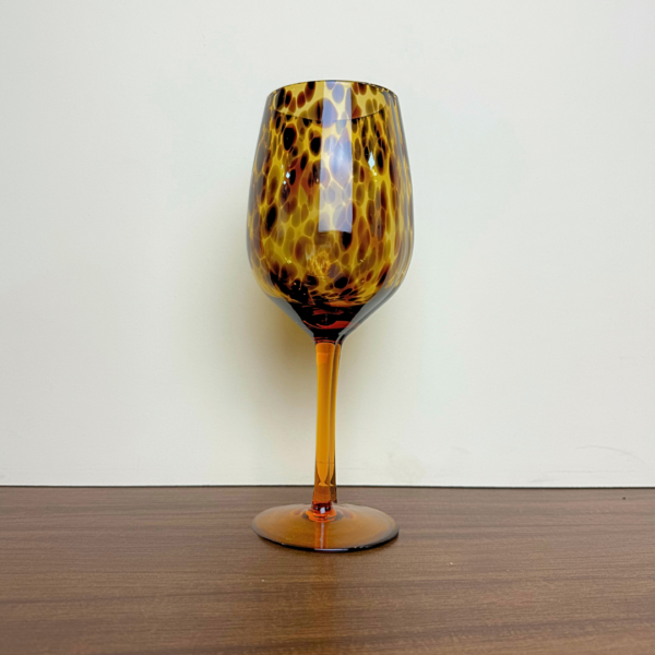 CONJUNTO DE 2 TAÇAS DE VINHO DE VIDRO - LEOPARD - 440ML