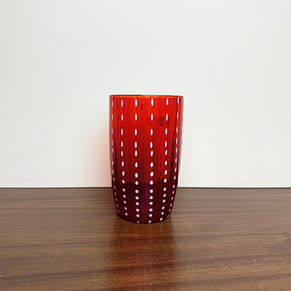 CONJUNTO DE 2 COPOS DE VIDRO ORQUÍDEA VERMELHO