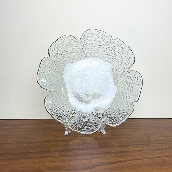 BOWL DE CRISTAL COM BORDA DE FLOR DOURADA