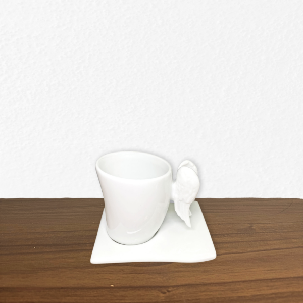 ANJO - XICARA DE CAPPUCCINO COM CABO DE ASA EM PORCELANA BRANCA