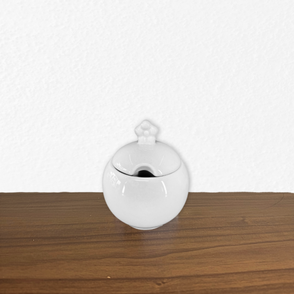 AÇUCAREIRO FLOR EM PORCELANA BRANCA